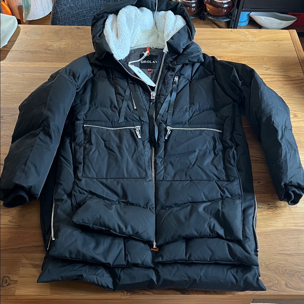 Olay Nwt Black Duck Down Puffer
